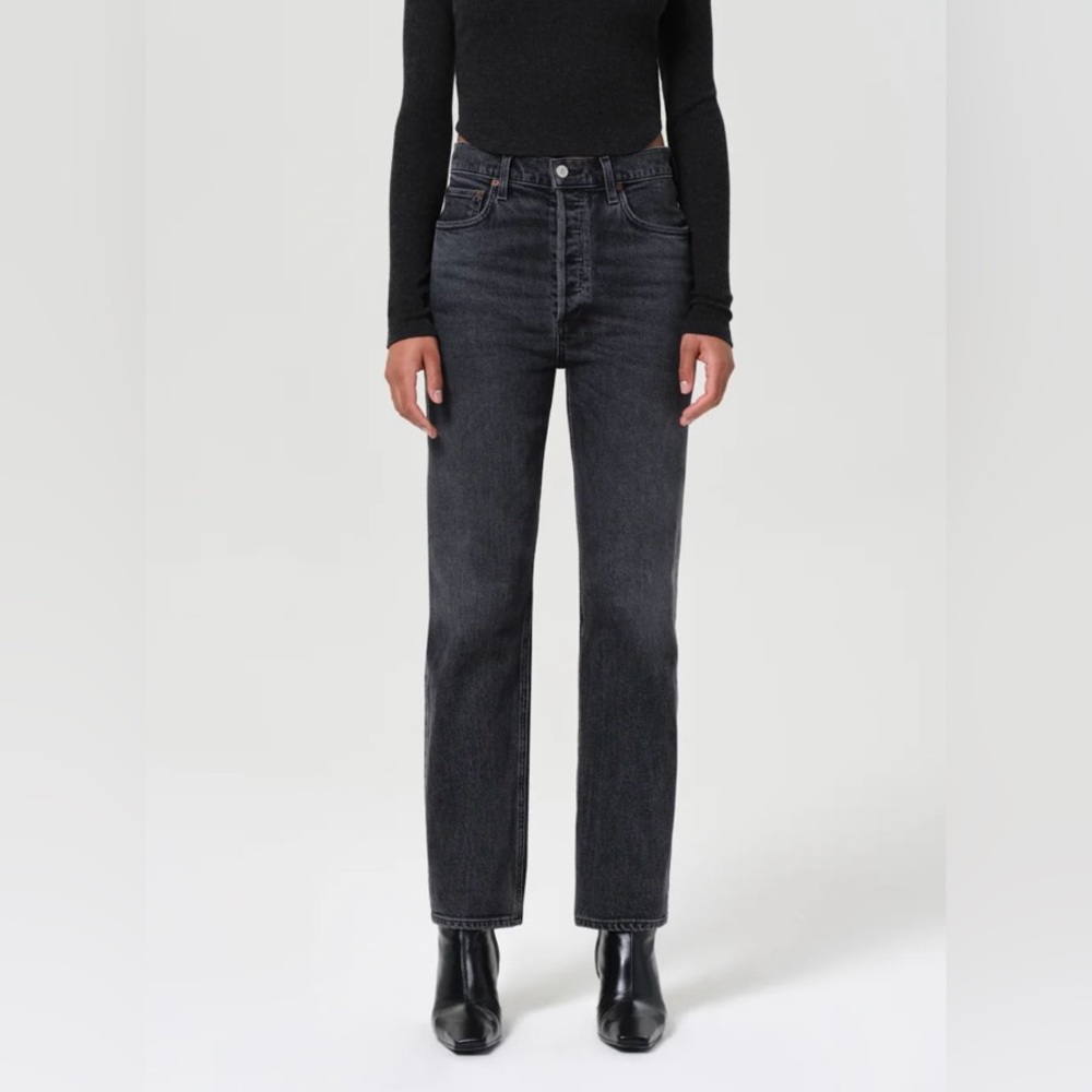 Agolde Women's Charcoal Straight Leg Jeans